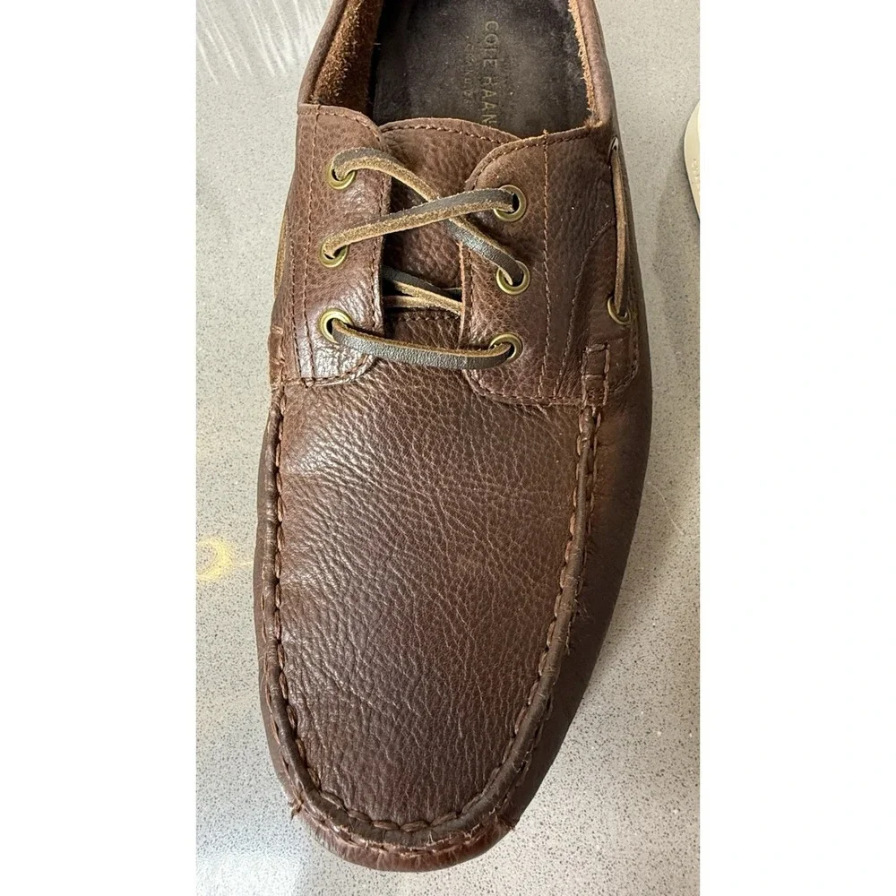 Cole Haan GRAND OS Men Boat Deck Shoes Casual Dk Brown C22865 Lace Up 11.5M GUC
